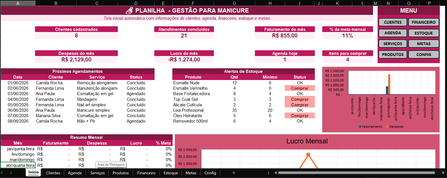 💅 Planilha Manicure Completa