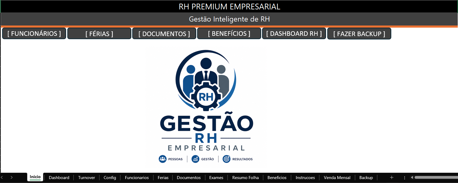 🚀 RH PREMIUM EMPRESARIAL – PLANILHA COMPLETA DE GESTÃO DE RH